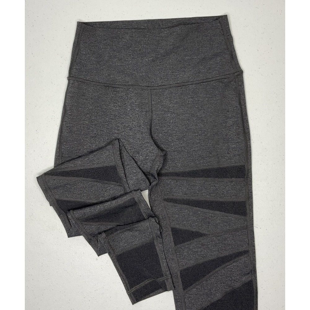 Lululemon Leggings Gray Sz 6 Wunder Under Special Edition Tech Mesh LW5AWJS